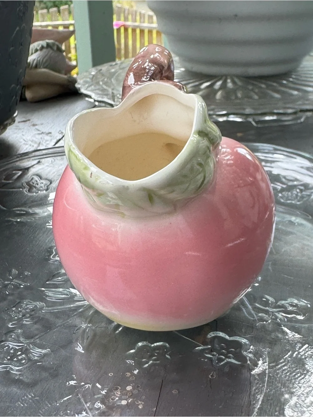 Vintage Russ Berrie & Co Porcelain Peach Pitcher